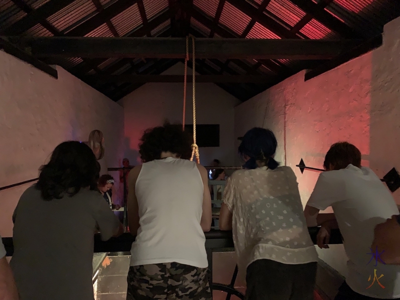 kids looking at the gallows on the Torchlight Tour at Fremantle Prison, Fremantle, Western Australia