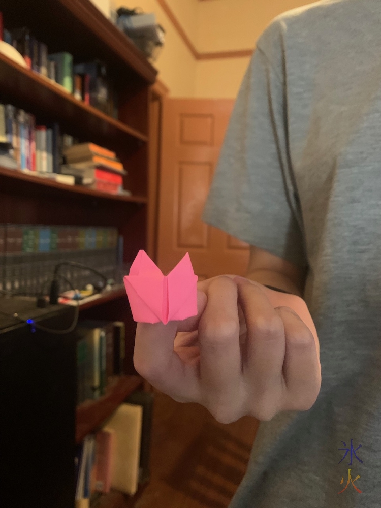 origami heart ring made by 15yo