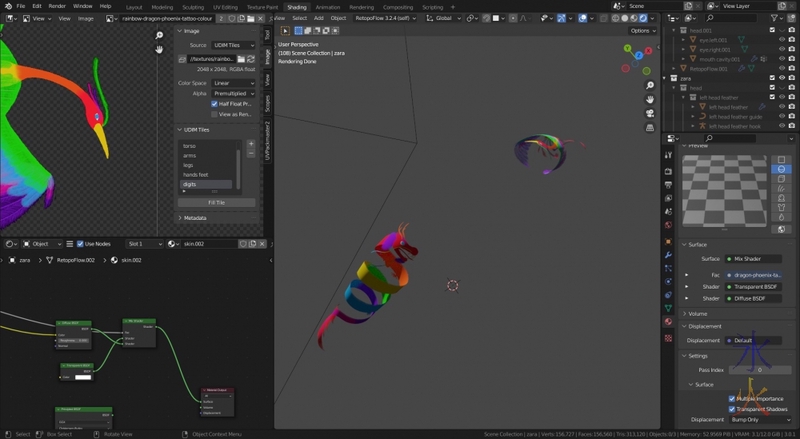 tattoo on invisible body in Blender 3.0.1