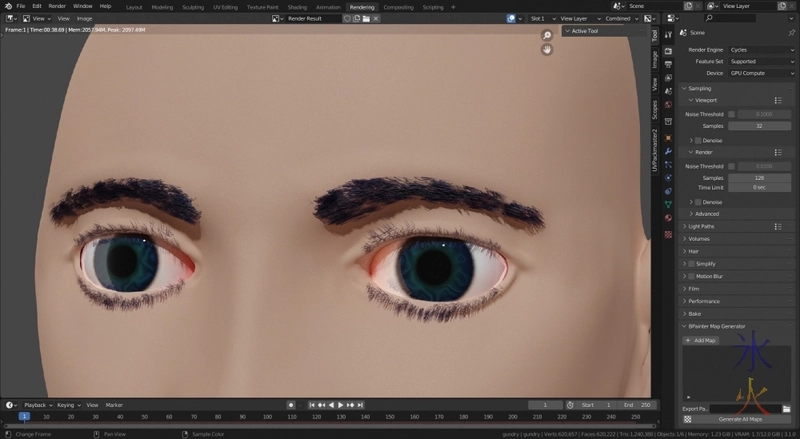 eyebrows and eyelashes with better hair settings