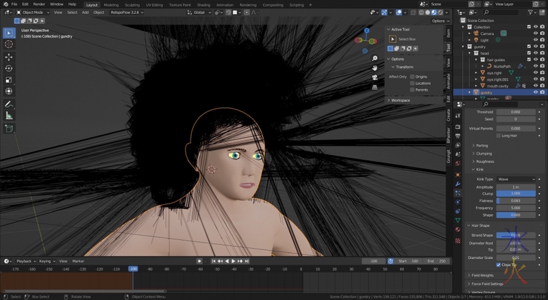 Blender 3.1 hair settings gone wild