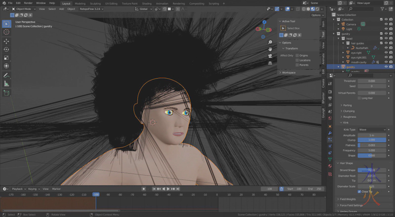 Blender 3.1 hair settings gone wild Blender 3.1 hair settings gone wild