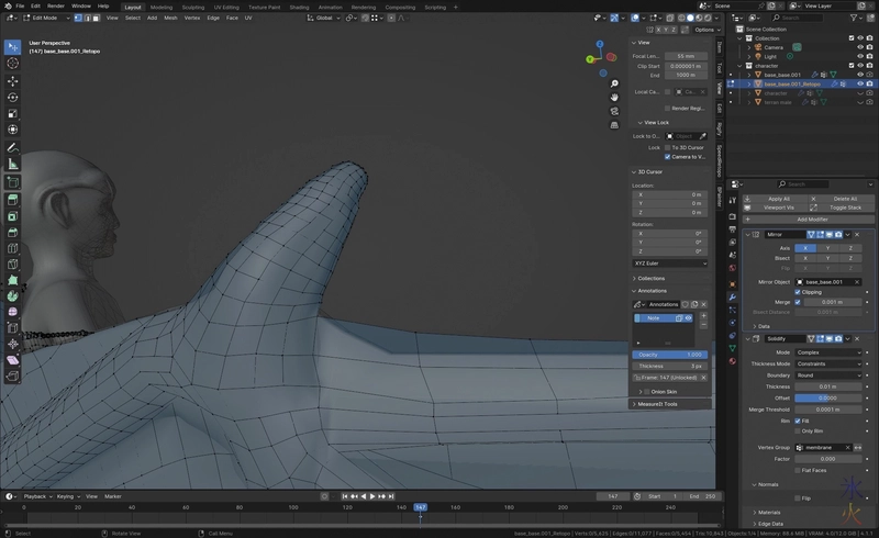 extreme closeup of back of Dragonkin wing thumb
