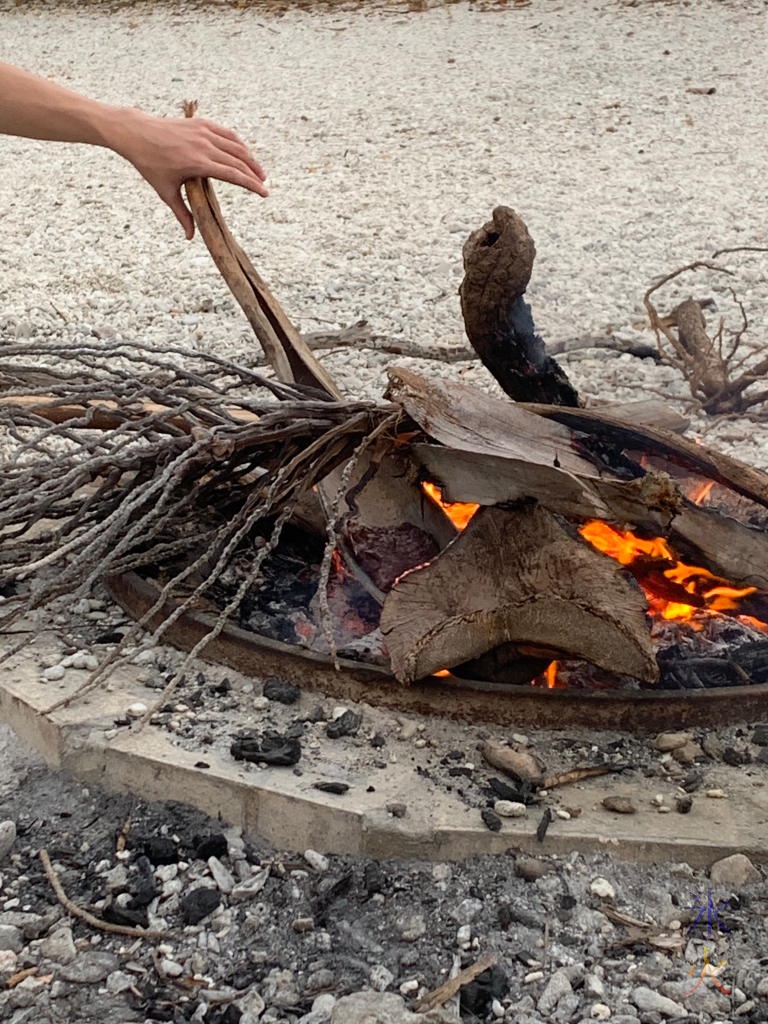 Campfire at Lily Beach, Christmas Island