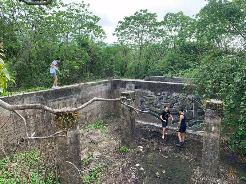 Ruins that look kind of like a scene in a video game at South Point Ruins, Christmas Island