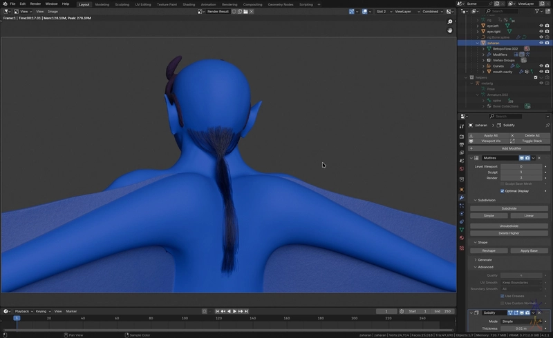 hair curve test render