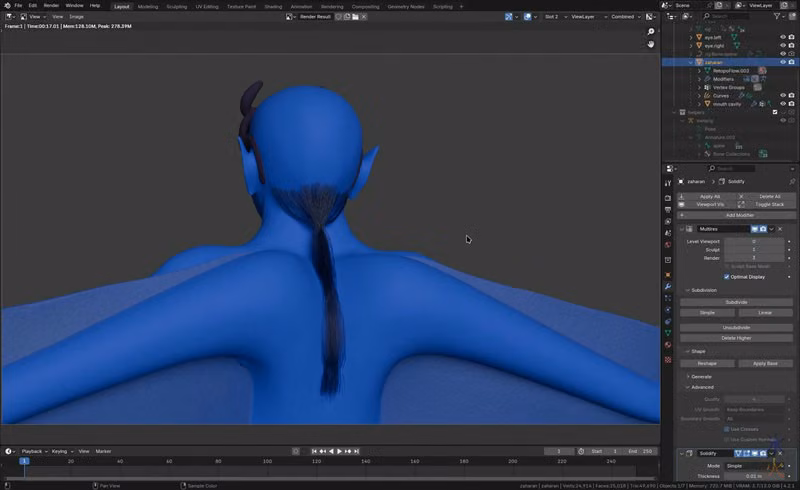 hair curve test render