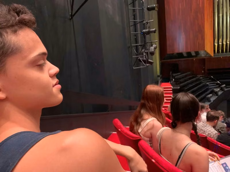19yo sitting next to me and 17yo and bestie just in front waiting for Stardew Valley concert to start
