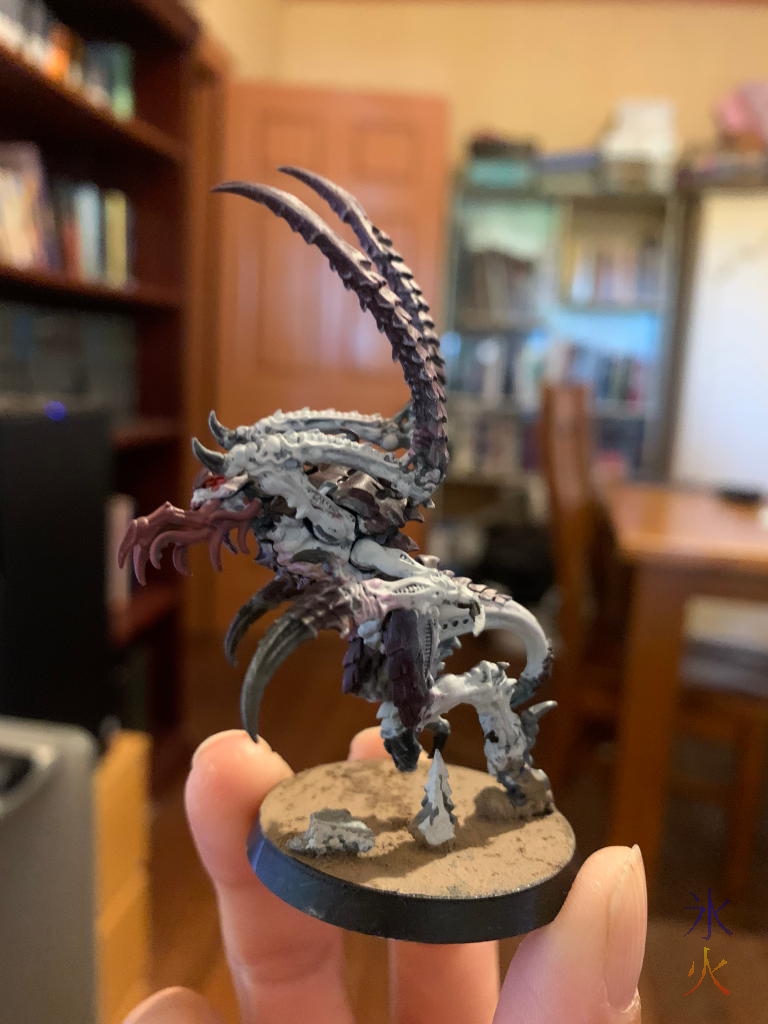 experimenting with a lighter colour scheme on a Tyrannid model