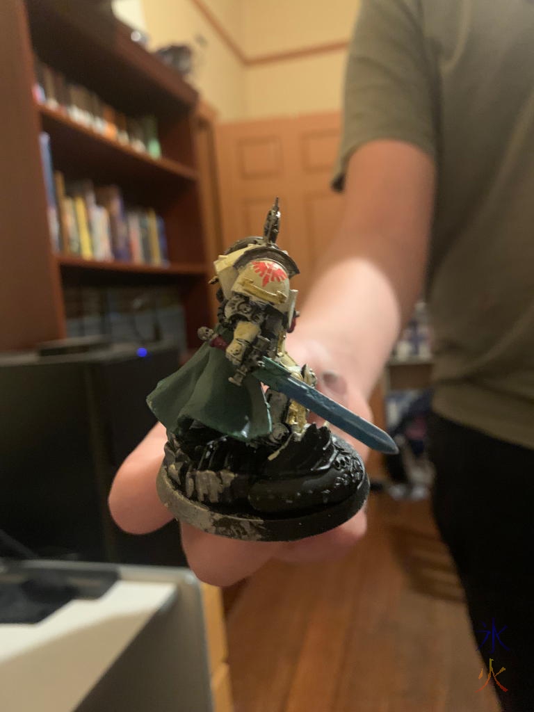 side view of important Warhammer character