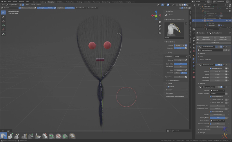 Blender screenshot showing how the curve guides are supposed to look Blender screenshot showing how the curve guides are supposed to look