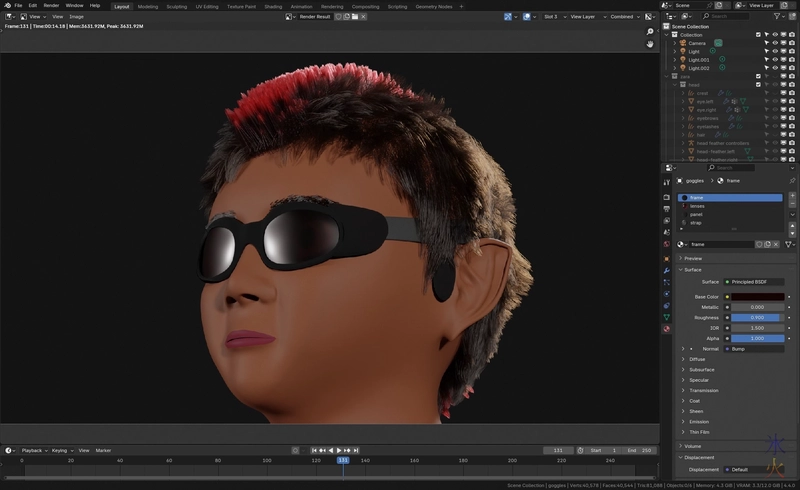 Zara wearing new goggles