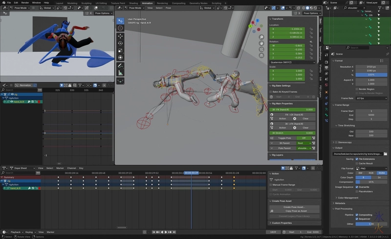 Zip parry-dodging another tail strike by butterfly kicking over it