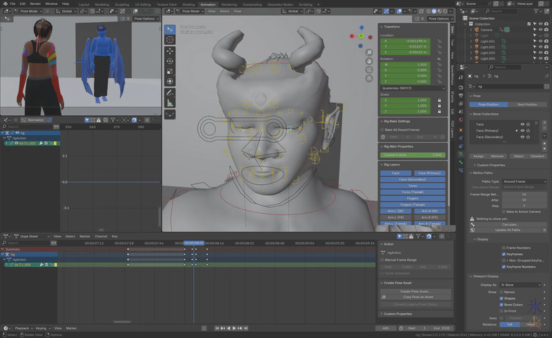 animating a blink in Blender 4.4 animating a blink in Blender 4.4