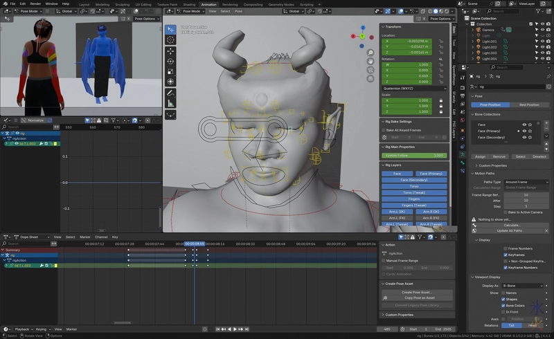 animating a blink in Blender 4.4