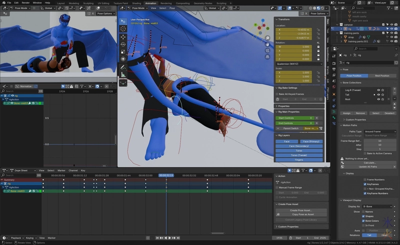 struggling to animate a prenehsile tail in Blender using the Rigify tentacle rig