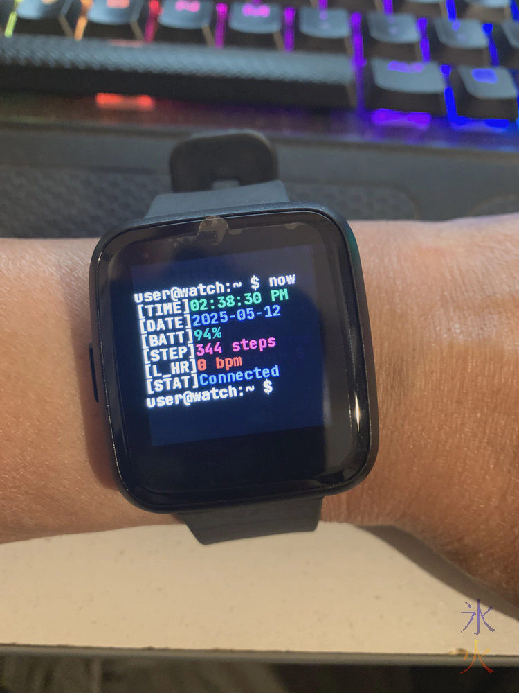 PineTime with Terminal watchface on wrist PineTime with Terminal watchface on wrist