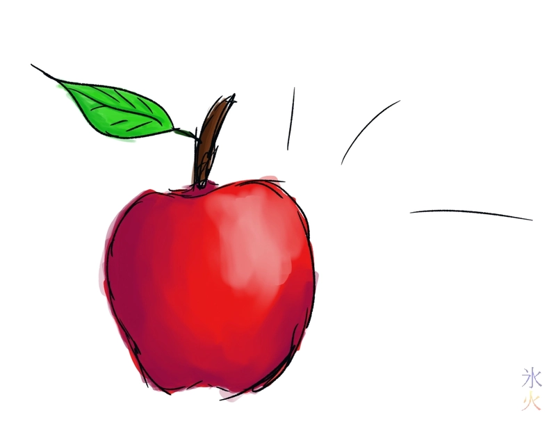 super fast sketch of an apple