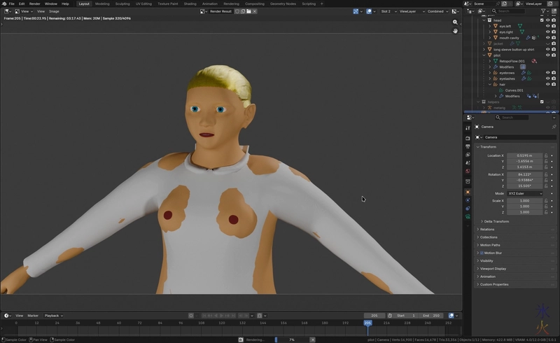 screenshot of pilot model accidentally nsfw