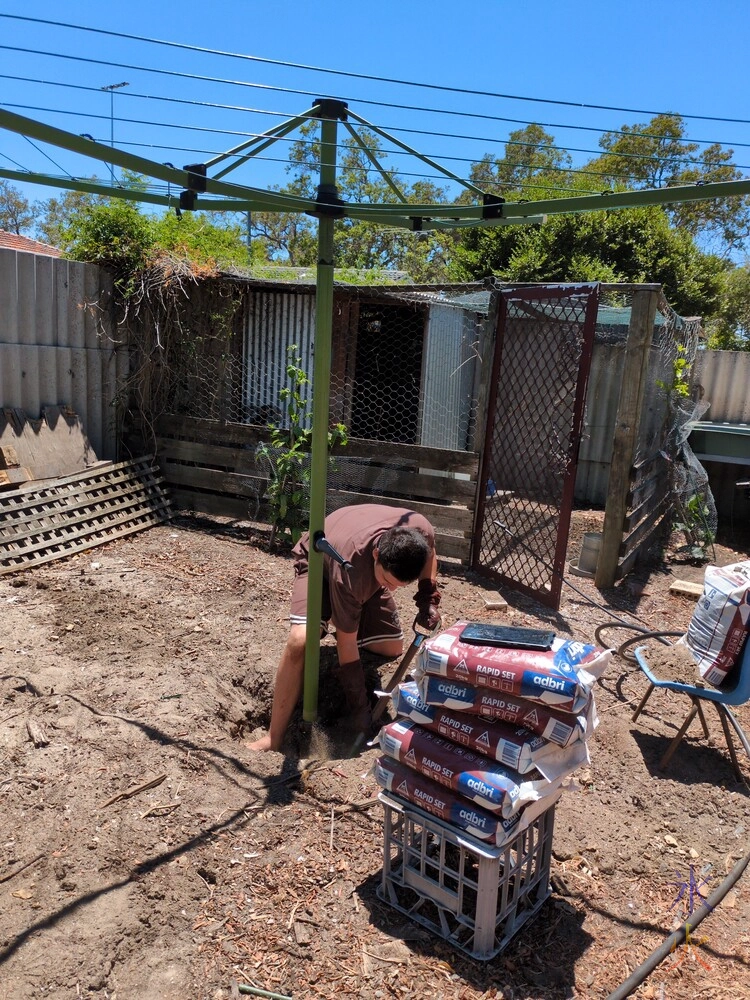 digging out the old clothes hoist digging out the old clothes hoist
