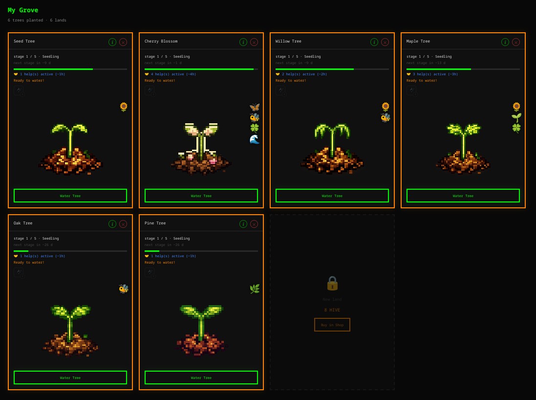 screenshot of HiveGrove game