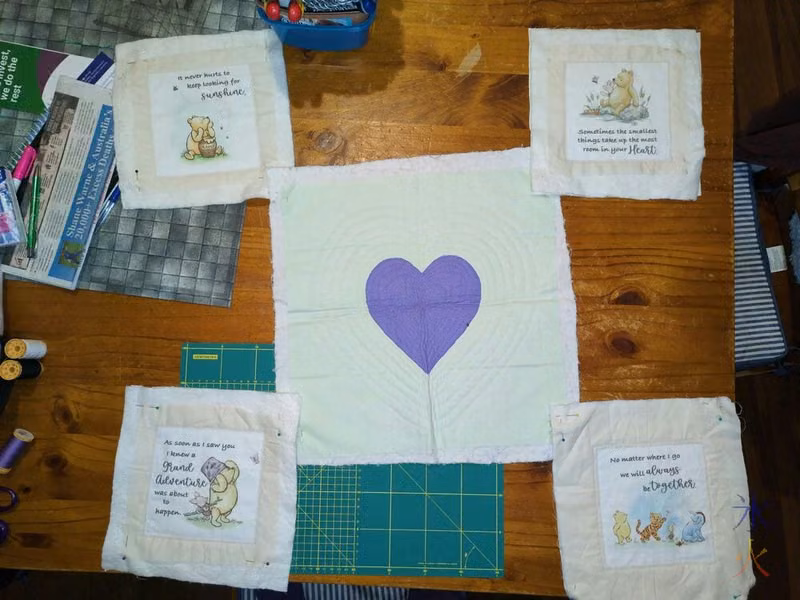 quilt blocks laid out