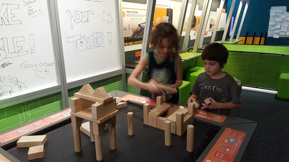 11yo and 7yo trying to build towers to withstand an earthquake