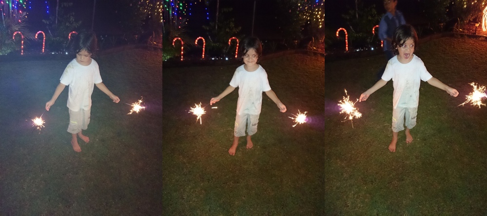 5yo playing with sparklers