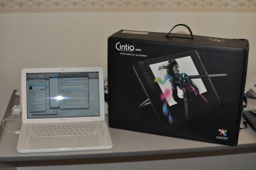 Cintiq 12WX in its box as compared to a 12" MacBook