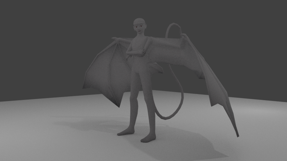 Dragonkin model rigged in Blender