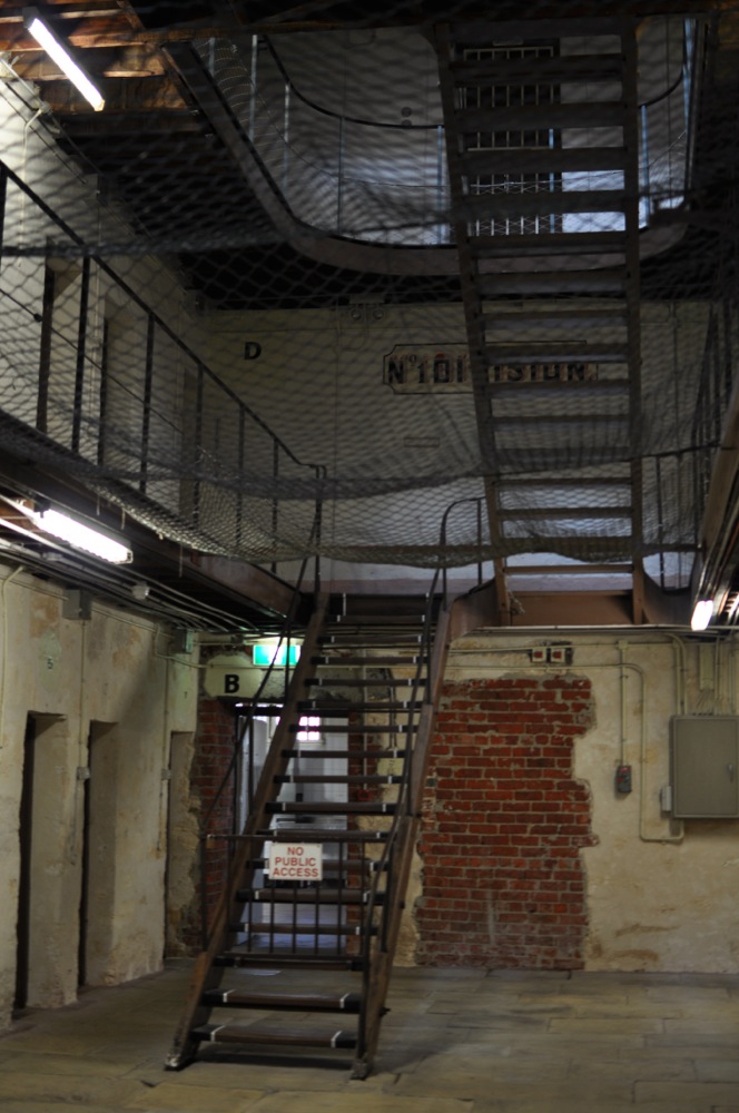 No1 Division stairs up to second floor, Fremantle Prison, Western Australia