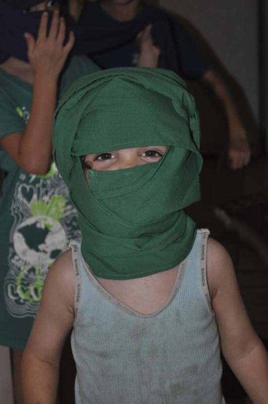 Cub dressed up as the green ninja