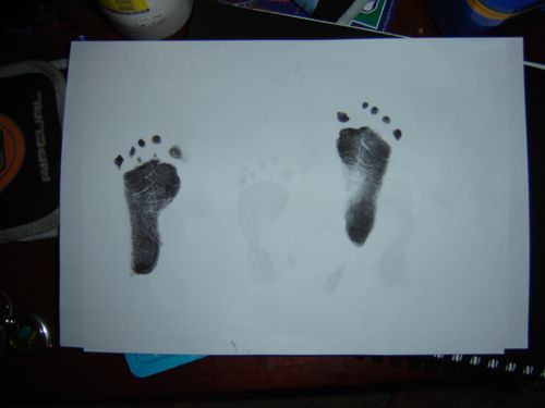 inked baby footprints