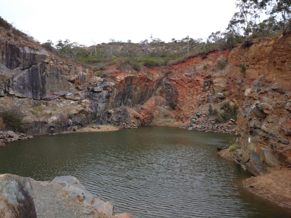 Lake at bottom of quarry