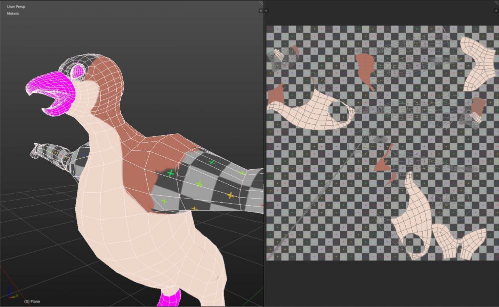 3d mega-pidgeot texture painting on a UV map directly on the model
