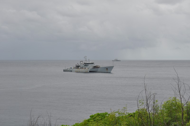 Navy boat off Flying Fish Cove