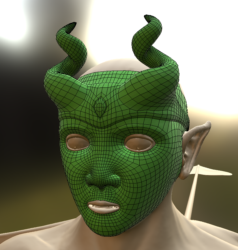 Face and horns retopo