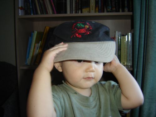 toddler wearing cap