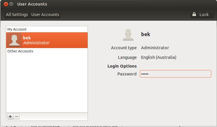 Ubuntu user account modification