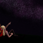Zara and Megan chilling looking at the stars