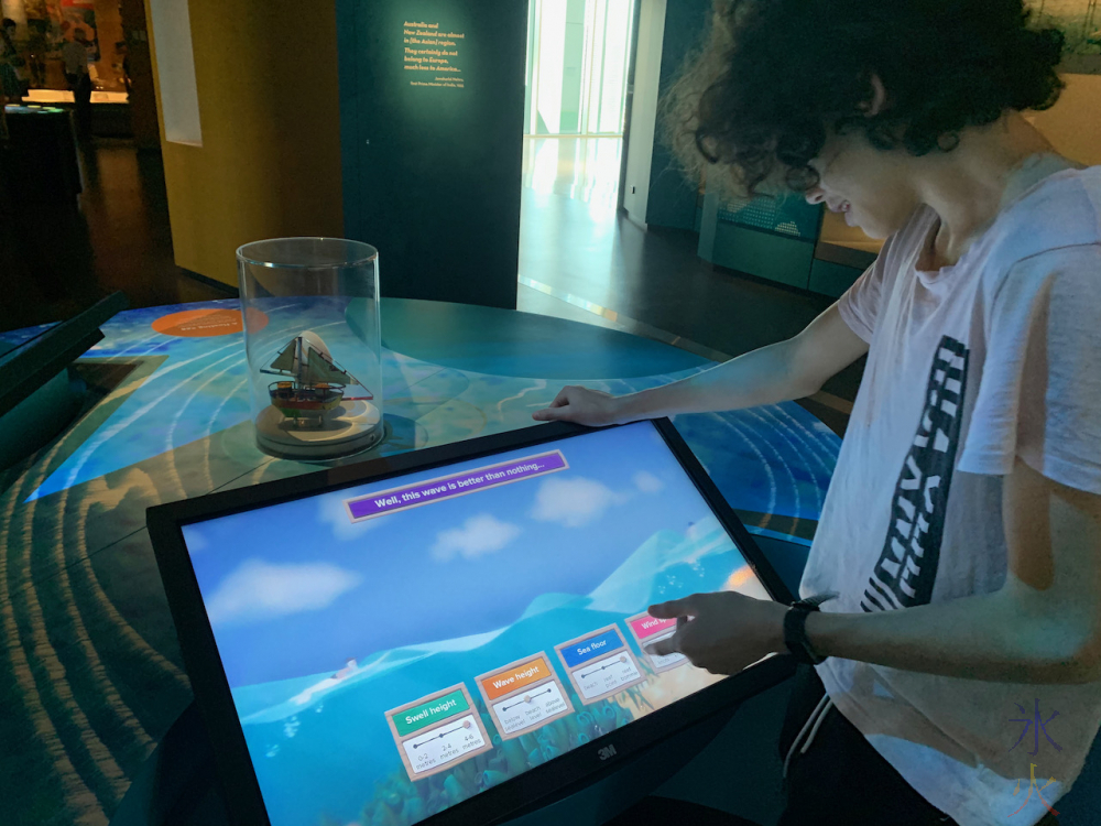 16yo making waves on interactive display in Boola Bardip Museum, Perth, Western Australia