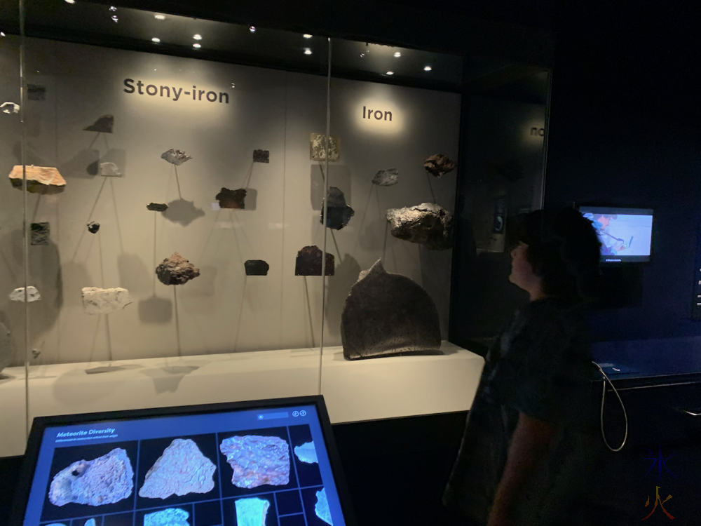12yo checking out meteorite bits at Boola Bardip Museum, Perth, Western Australia