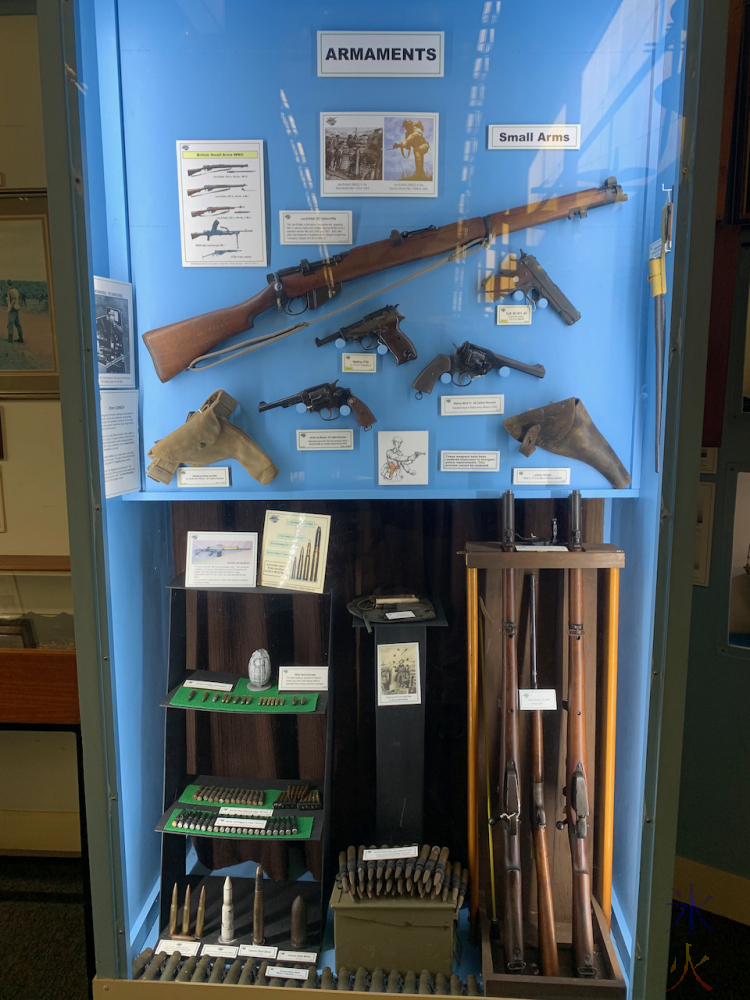 gun and bullet display at Aviation Heritage Museum, Bull Creek, Western Australia