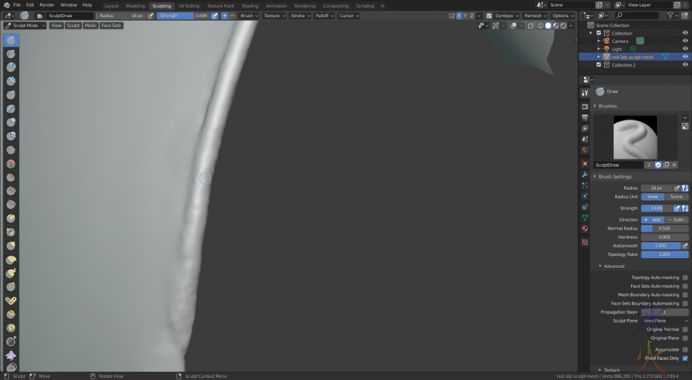 Blender 2.83 ridiculous closeup while fixing wing membranes