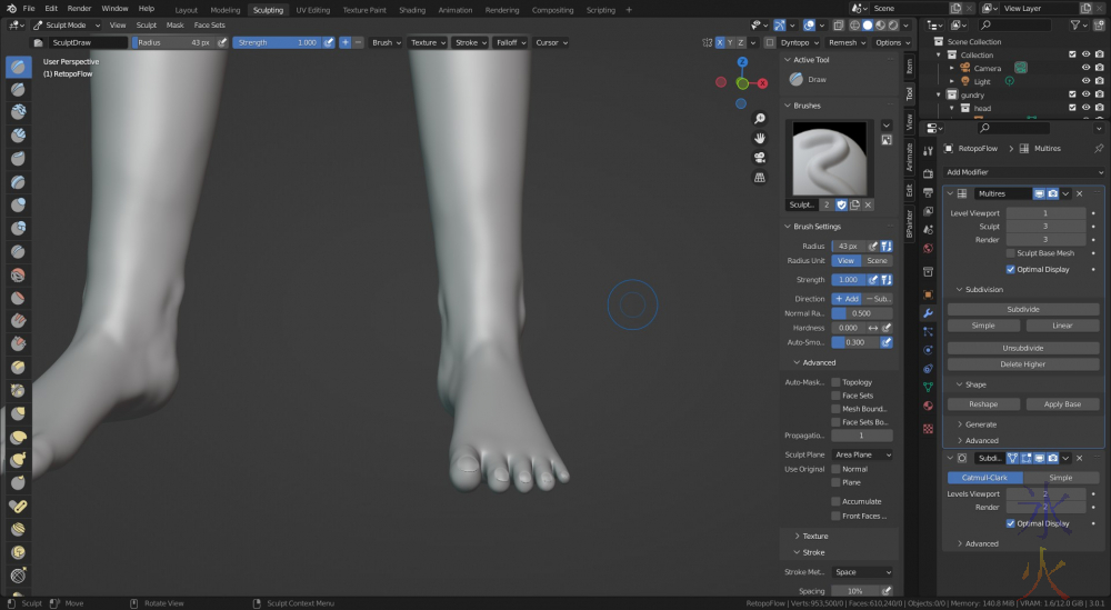 working on Gundry's feet because reasons