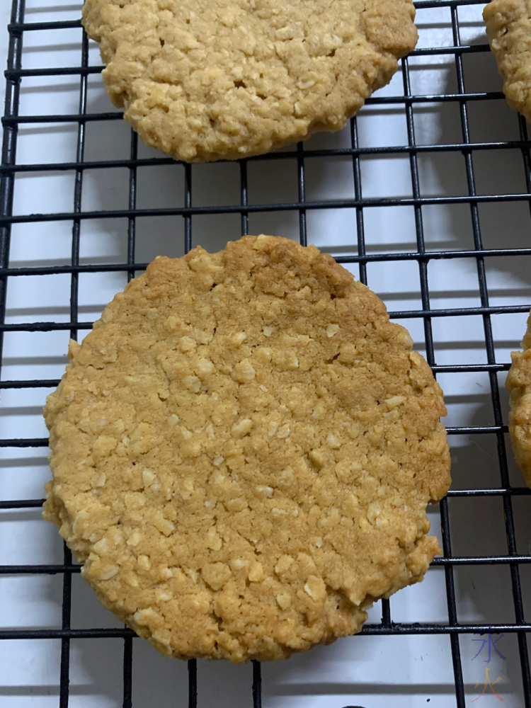 very round ANZAC biscuit